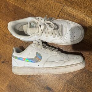 Nike Court Vision Sneakers with Iridescent Swoosh